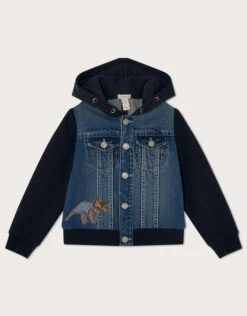 MONSOON Duggie Dinosaur Denim Jacket Blue