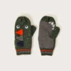 MONSOON Stewie Dinosaur Mitten Gloves Green
