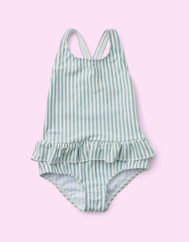 Liewood Amara Stripe Seersucker Swimsuit Blue 1 Liewood Amara Stripe Seersucker Swimsuit Blue