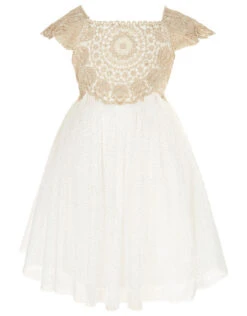 MONSOON Baby Estella Dress Gold