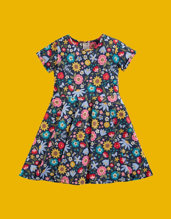 Frugi Spring Skater Dress Blue 2 Frugi Spring Skater Dress Blue - Image 2