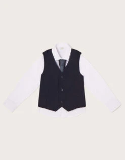 MONSOON Callum 3 Piece Waistcoat And Shirt Set Blue