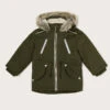 MONSOON Reflective Hooded Parka Coat Green