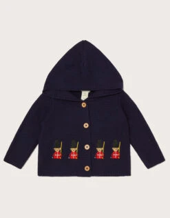 MONSOON Newborn London Guards Knitted Cardigan Blue