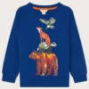 MONSOON Woodland Animal Sweatshirt Blue