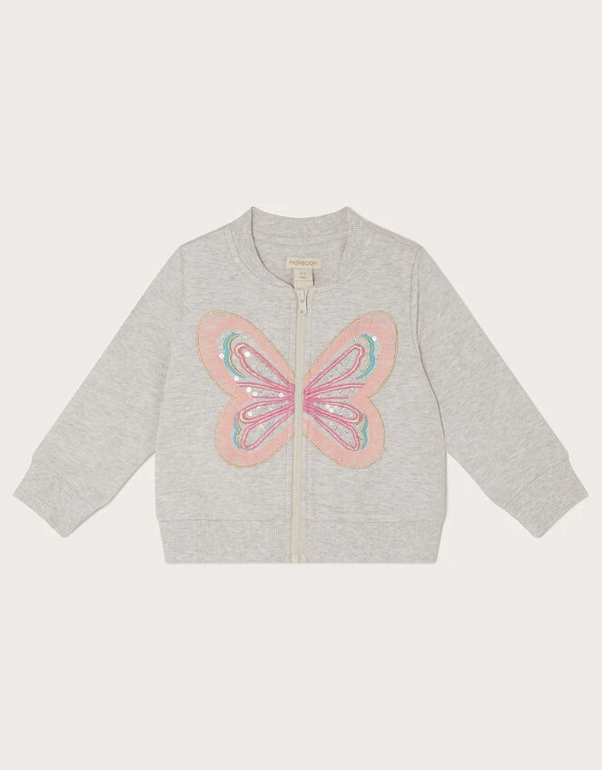 MONSOON Baby Butterfly Bomber Jacket Grey 1 MONSOON Baby Butterfly Bomber Jacket Grey