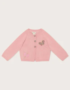 MONSOON Newborn Butterfly Cardigan Pink