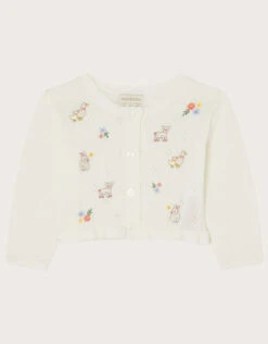 MONSOON Newborn Farm Animals Cardigan Ivory