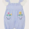 MONSOON Baby Bunny Seersucker Romper And T-Shirt Set Blue