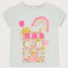 MONSOON Baby House Print Embroidered T-Shirt Blue