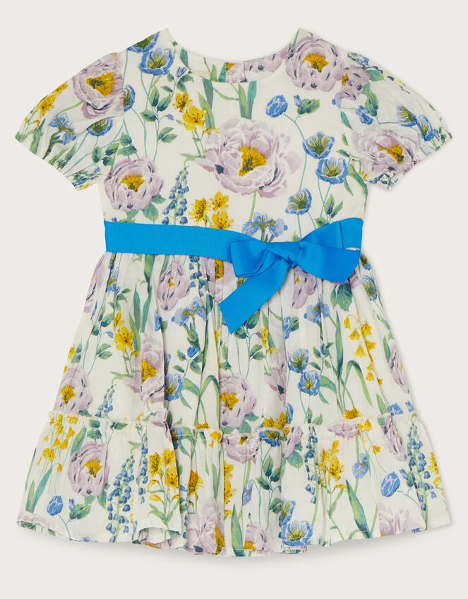 MONSOON Baby Pretty Floral Print Dress Blue 1 MONSOON Baby Pretty Floral Print Dress Blue