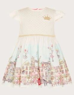 MONSOON Baby London Scene 2-in-1 Dress Ivory