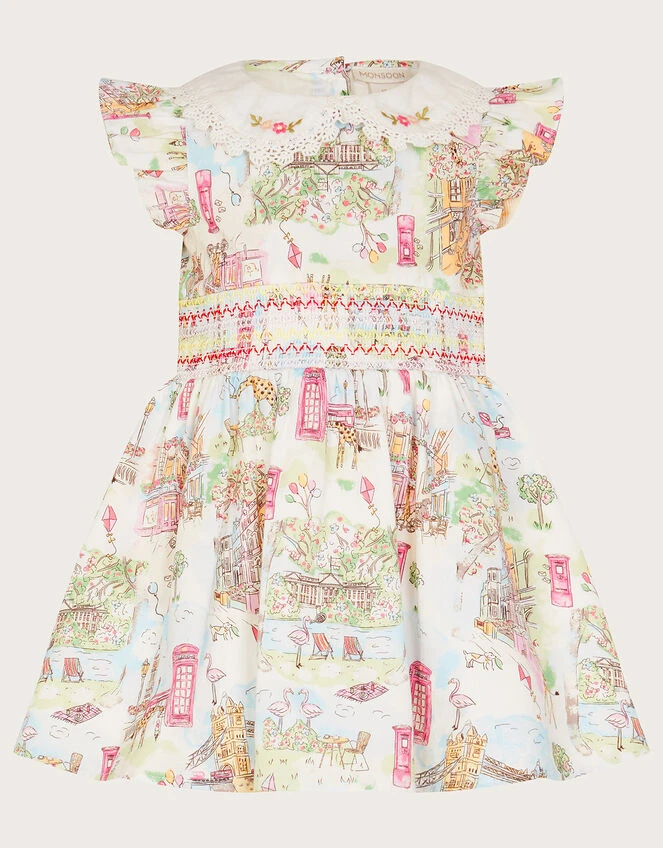 MONSOON Baby London Print Dress Ivory 2 MONSOON Baby London Print Dress Ivory - Image 2