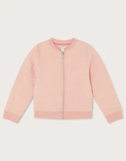 MONSOON Quilted Butterfly Bomber Jacket Pink