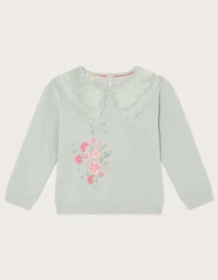 MONSOON Frill Collar Sweatshirt Blue