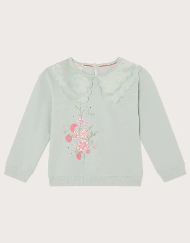 MONSOON Frill Collar Sweatshirt Blue 1 MONSOON Frill Collar Sweatshirt Blue