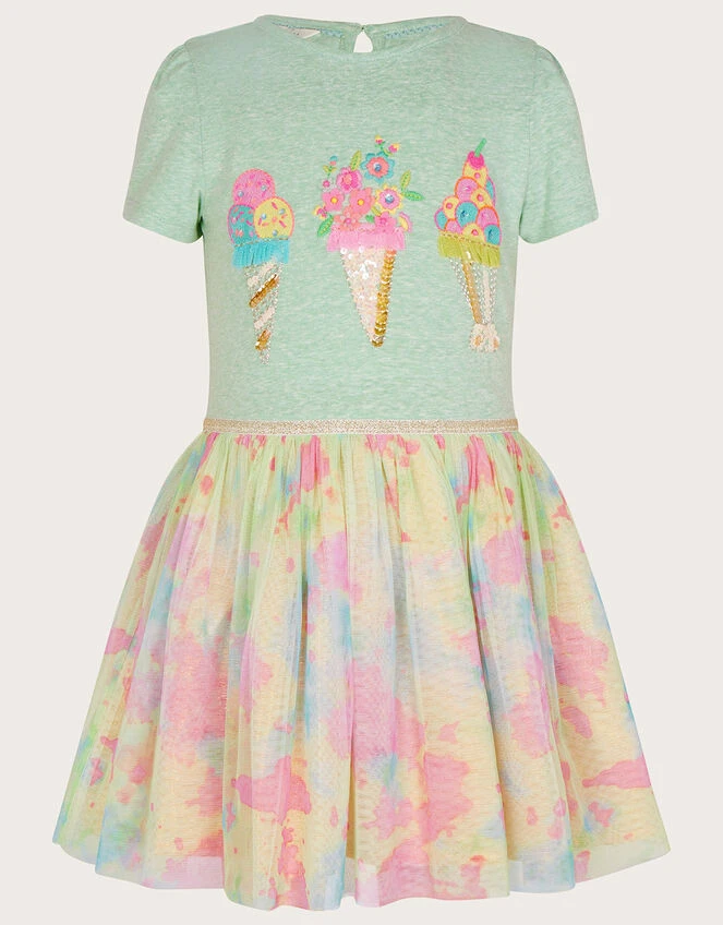 MONSOON Tie Dye Ice-Cream Disco Dress Multi 1 MONSOON Tie Dye Ice-Cream Disco Dress Multi