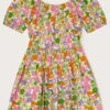 MONSOON Bright Floral Printed Dress Green
