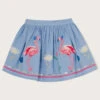 MONSOON Flamingo Border Skirt Blue