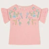 MONSOON Floral Embroidered T-Shirt Pink