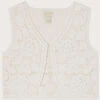 MONSOON Boutique Crochet Cropped Waistcoat Ivory