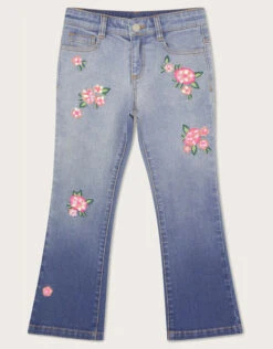 MONSOON Flower Embroidered Jeans Blue