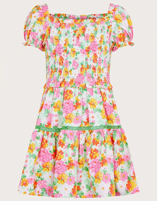 MONSOON Ditsy Shirred Dress Green 1 MONSOON Ditsy Shirred Dress Green