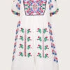 MONSOON Boutique Cross Stitch Swing Playsuit Ivory