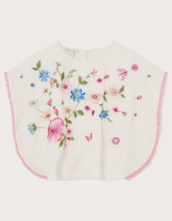 MONSOON Boutique Zena Embroidered Kaftan Top Ivory