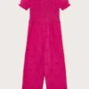 MONSOON Schiffli Shirred Jumpsuit Pink