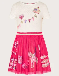 MONSOON London Embellished Disco Dress Red