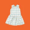 Little Green Radicals Check Print Pinafore Dress Blue