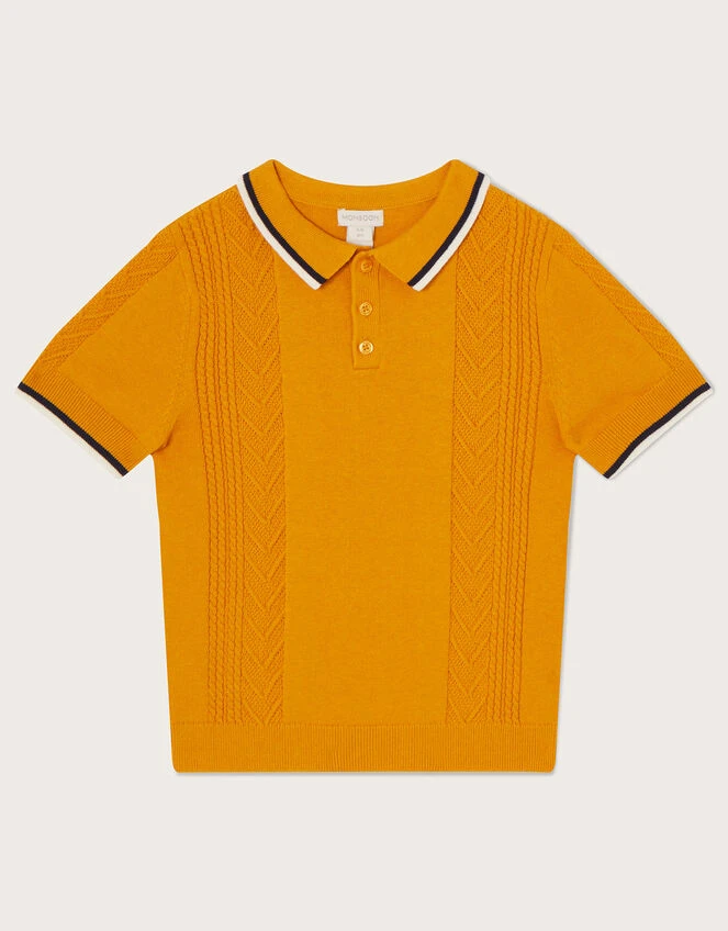 MONSOON Knitted Polo T-Shirt Yellow 1 MONSOON Knitted Polo T-Shirt Yellow