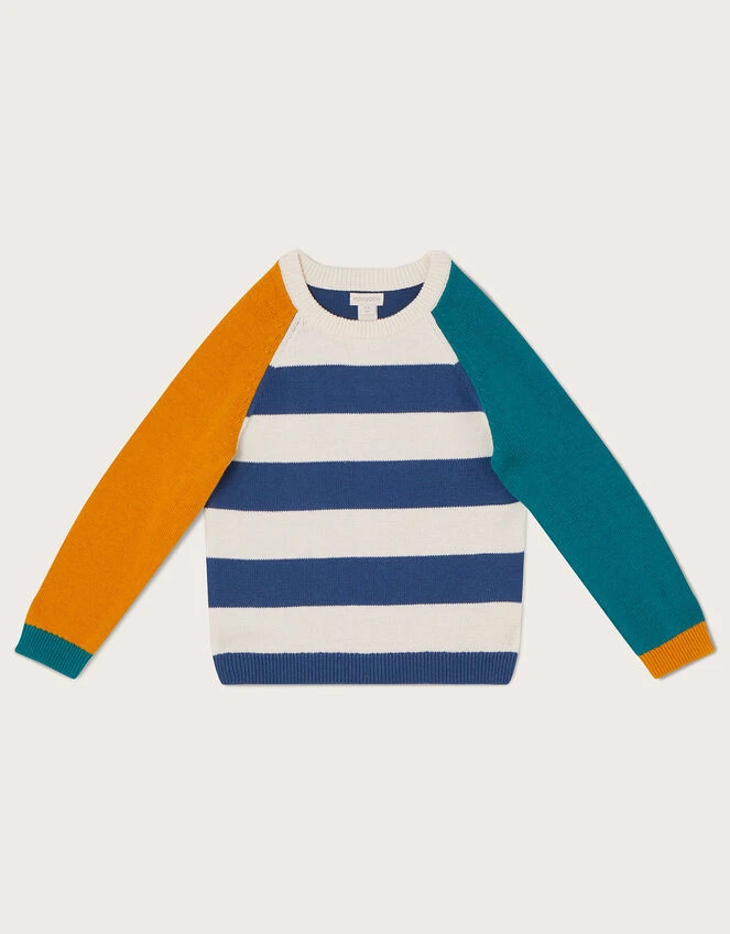 MONSOON Stripe Colour Block Knit Jumper Multi 1 MONSOON Stripe Colour Block Knit Jumper Multi