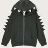 MONSOON Dinosaur Spikes Zip Through Hoodie Green