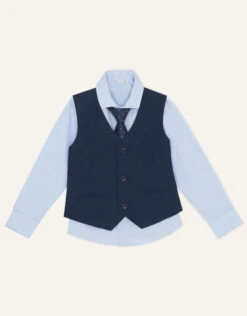 MONSOON Adam Three-Piece Waistcoat Set Blue