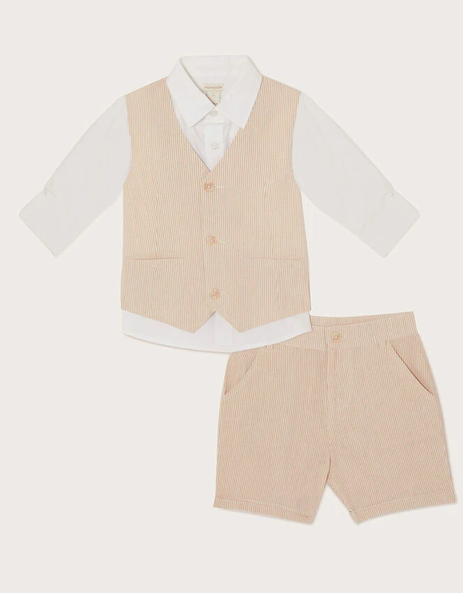MONSOON Cooper Three-Piece Suit With Shorts Natural 1 MONSOON Cooper Three-Piece Suit With Shorts Natural