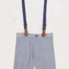 MONSOON Nathan Three-Piece Braces And Shorts Set Blue