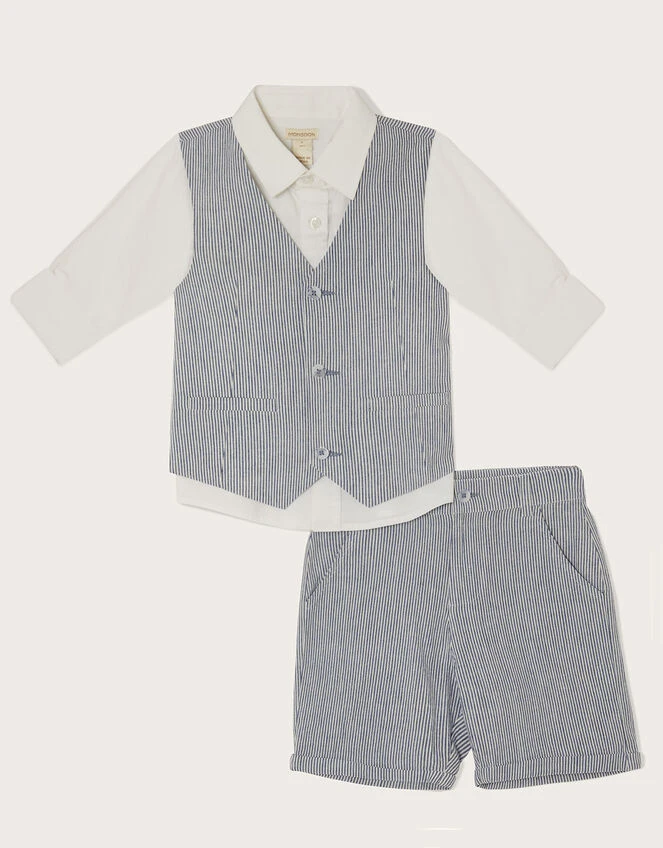 MONSOON Cooper Three-Piece Suit With Shorts Blue 1 MONSOON Cooper Three-Piece Suit With Shorts Blue