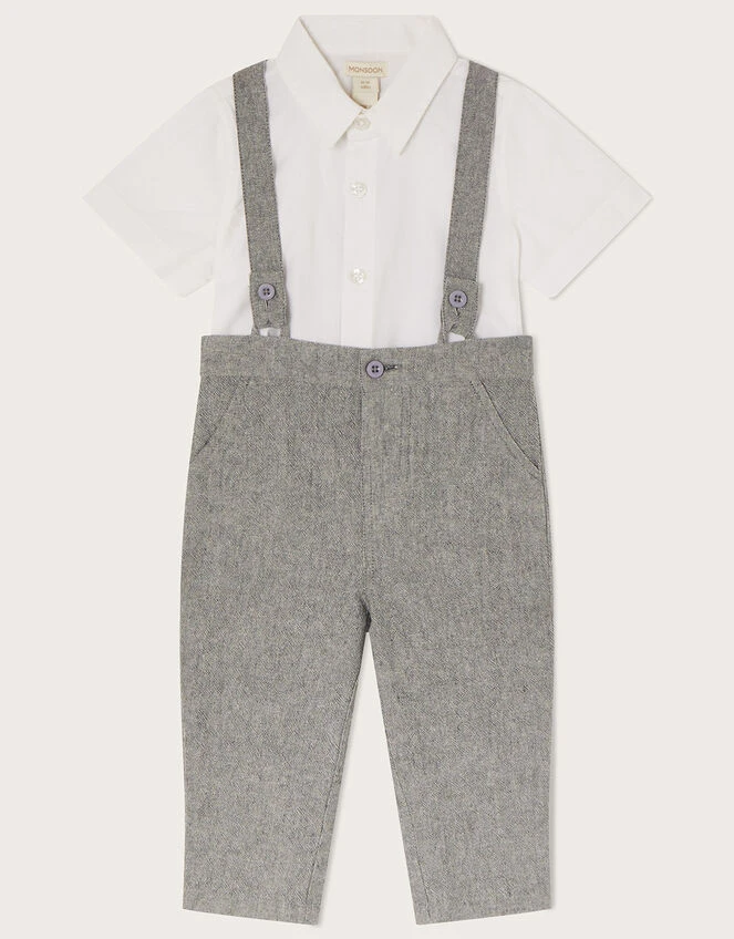 MONSOON Newborn Billy Braces And Trousers Set Grey 1 MONSOON Newborn Billy Braces And Trousers Set Grey