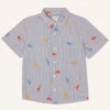 MONSOON Jungle Embroidered Stripe Shirt Blue