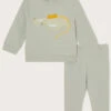 MONSOON Newborn Crocodile Sweat Set Green