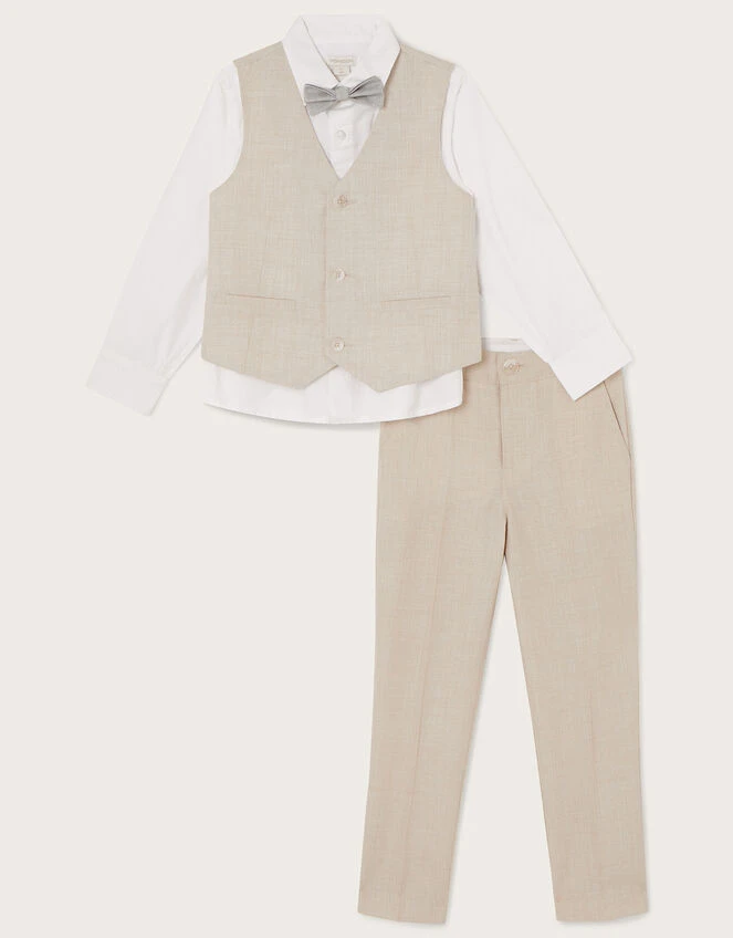 MONSOON Four-Piece Suit With Bow Tie Natural 1 MONSOON Four-Piece Suit With Bow Tie Natural