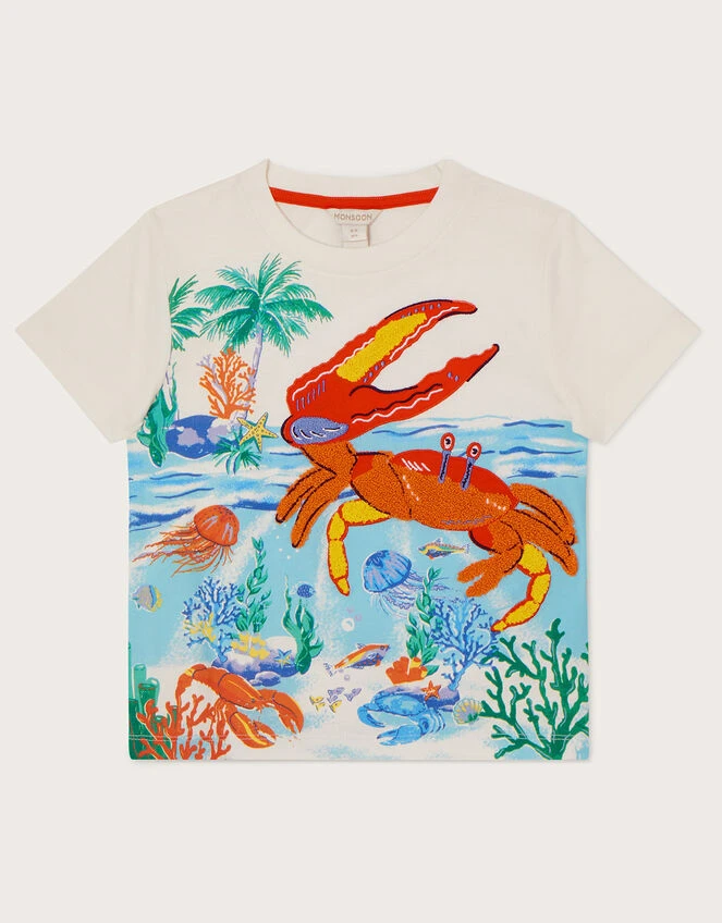 MONSOON Crab Applique T-Shirt Ivory 1 MONSOON Crab Applique T-Shirt Ivory