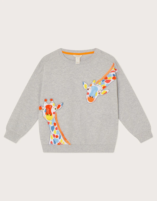 MONSOON Giraffe Sweatshirt Grey 2 MONSOON Giraffe Sweatshirt Grey - Image 2