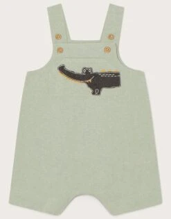 MONSOON Newborn Crocodile Dungarees Green