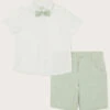 MONSOON Smart Shorts Bowtie And Shirt Set Green