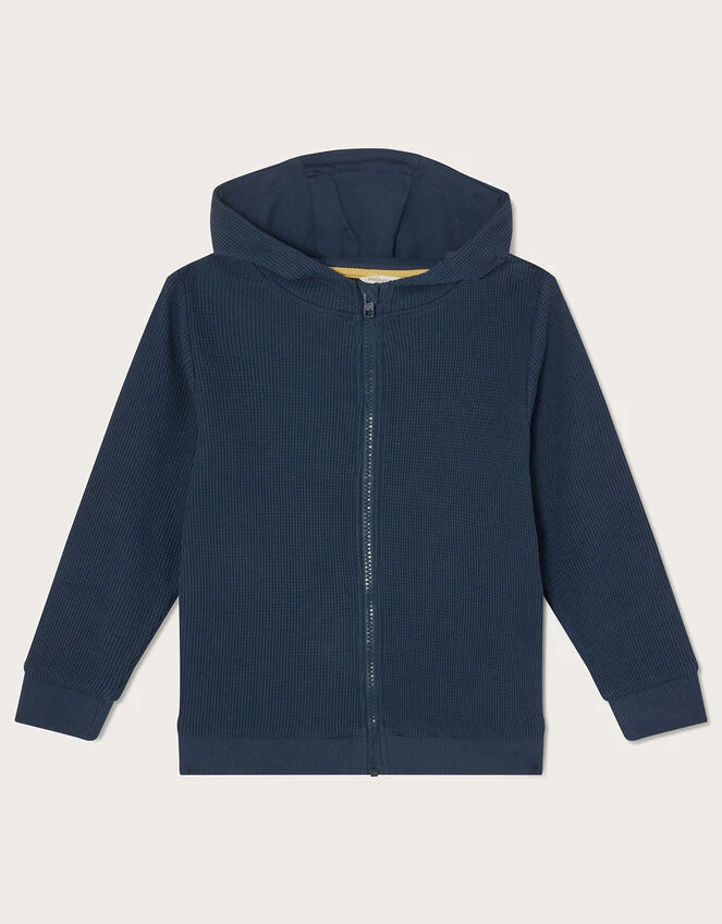 MONSOON Textured Zip Through Hoody Blue 1 MONSOON Textured Zip Through Hoody Blue