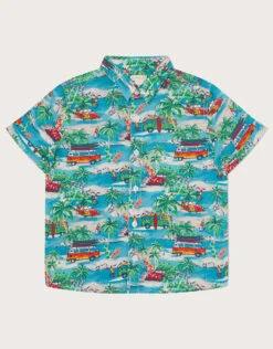 MONSOON Illustrated Campervan Casual Shirt Blue