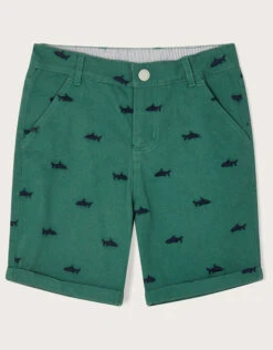 MONSOON Shark Embroidered Chino Shorts Green